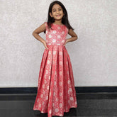 Red Banaras Long Frock